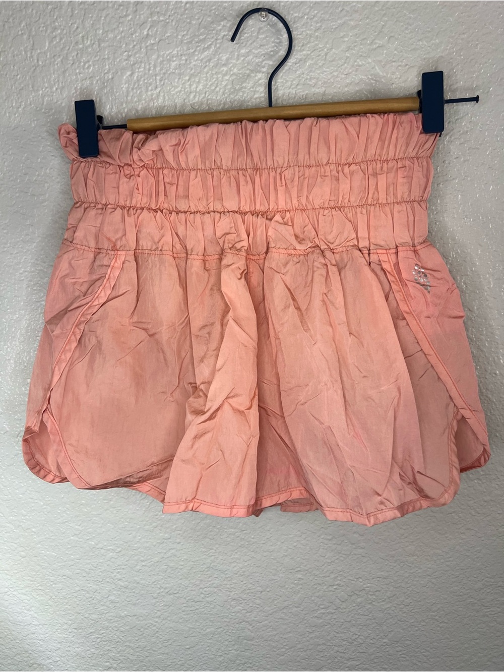 Free People Peach-Pink Elastic Waist Shorts Skort